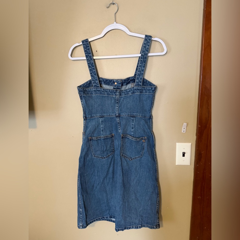 Madewell Button-Front Denim Jumper Dress - Picture 3 of 8
